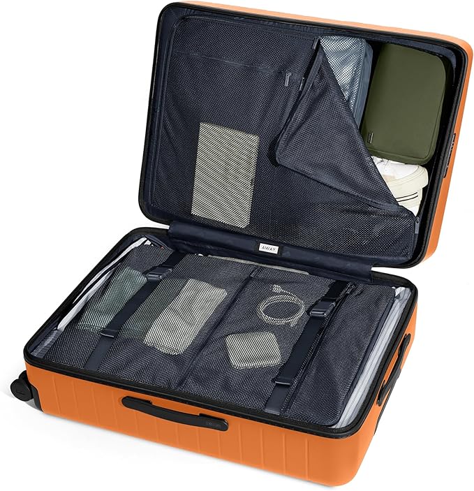 Away Large Checked Luggage, 29 Inch Hardside Suitcase with Spinner Wheels, Lightweight & Durable, TSA Lock, Sorbet Orange