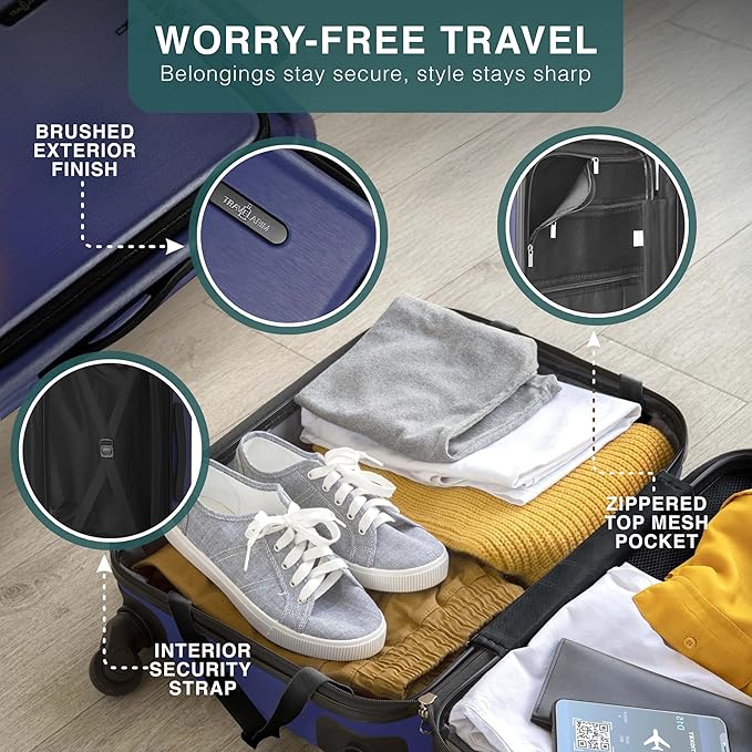 28 Inch Luggage with Spinner Wheels, Hard Shell Suitcase with TSA Locks for Luggage, Travel Large Suitcase, Expandable Hard Shell Suitcases, Navy