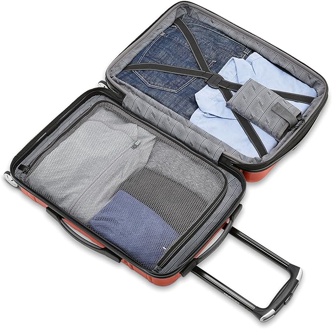 Samsonite Omni 2 Hardside Expandable Luggage with Spinner Wheels, 2-Piece Set (19/24), Brick Orange