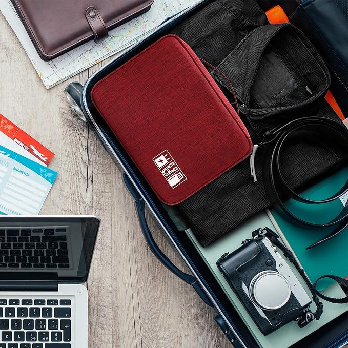 Electronics Organizer Travel Universal Cable Organizer Bag Waterproof Electronics Accessories Storage Cases for Cable, Charger, Phone, USB, SD Card, Hard Drives, Power Bank, Cords
