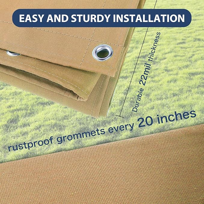 6’x8’ Canvas Tarps Heavy Duty Waterproof Tarpaulins with Aluminum Grommets,UV Resistant, 22Mil Multipurpose Drop Cloth, 14oz Cover Sheet for Outdoor and Indoor Use with Ropes Yellow