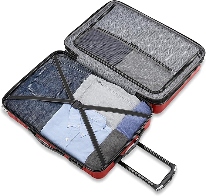 Samsonite Omni 2 Hardside Expandable Luggage with Spinner Wheels, 2-Piece Set (19/24), Arrow Red