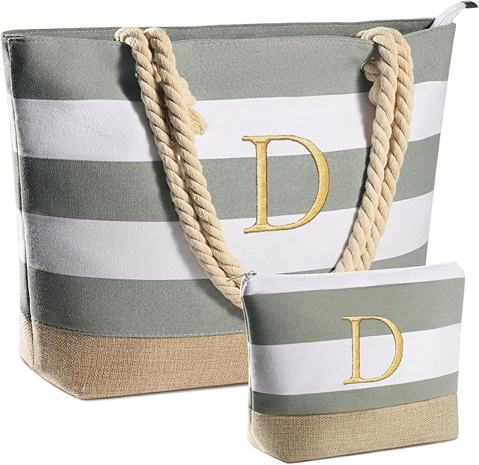 YOOLIFE Beach Bags for Women - Travel Canvas Beach Tote, Pool Waterproof Bag, Travel Essentials, Gifts for Women Birthday