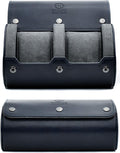 2 Watch Travel Case for Men – Watch Roll - Midnight Blue Vegan Leather