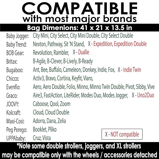 Stroller Travel Bag for Standard or Double/Dual Strollers