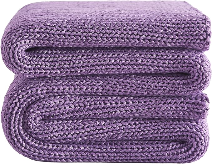 L'AGRATY Knitted Weighted Blanket - 48"x72" 15lbs Cooling Chunky Knit Heavy Blanket for Adults Braided Crochet Throw Thick Cable Yarn Knit Decorative No Beads Evenly Weighted Machine Washable
