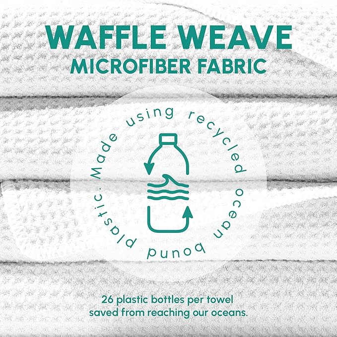 SUN'Y Waffle Microfiber Beach Towel – Sand Free, Quick Dry, Ultra Absorbent, Lightweight & Compact Travel Towel with Carry Bag - Large (63” x 31.5”), Natural Sand