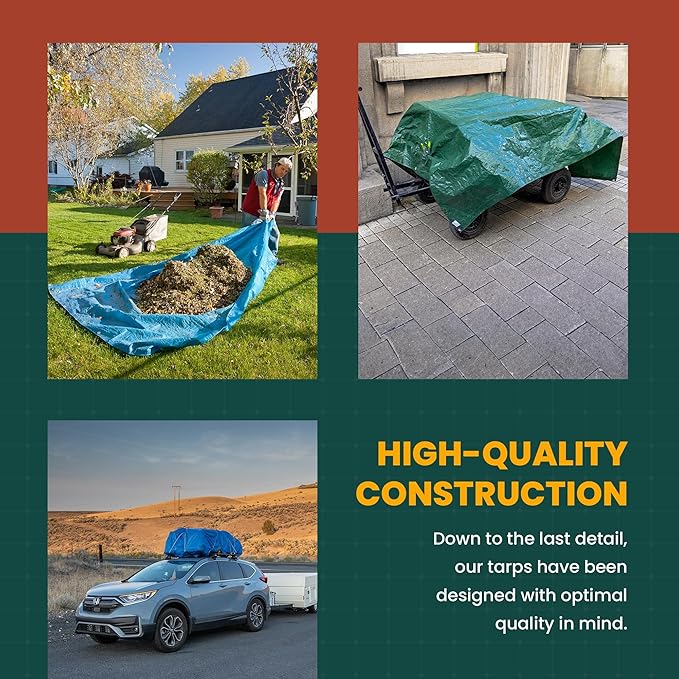 Tarp Cover White Heavy Duty 20 Mill Thick Material, Waterproof 20'X20' Great for Tarpaulin Canopy Tent, Boat, RV Or Pool Cover! by Trademark Supplies (Poly Tarp 20X20 Ultra Thick)