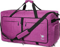 Bago Large Foldable Duffel Bags for Traveling Women & Men - 120L Packable Duffle Bag for Travel with Shoe Compartment - Water Repellant, Heavy Duty, Lightweight Folding & Collapsible (SnowPink)
