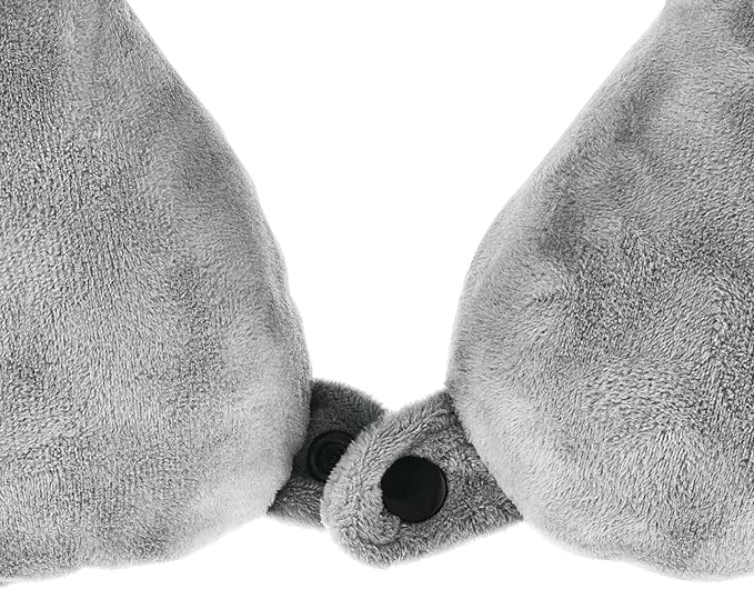 Inflatable Travel Neck Pillow: Extra-Soft, Cushion. for Airplanes, Trains, Cars, Portable Travel Accessory-with Carrying Pouch for Cell Phone and Passport Etc. (Grey 2 Pack)