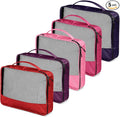 5 Pcs Packing Cubes for Suitcase Large Travel Cubes Carry on Luggage Organizer Bags for Clothes Accessories(Mixed,Purple)