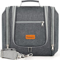 Hanging Toiletry Bag for Women & Men, Cruise Ship Travel Essentials, Holds Full Size Shampoo, with Dry and Wet Separation Cosmetic Bag, Makeup Organizer Bag, Bathroom Water-resistant Bag, Grey
