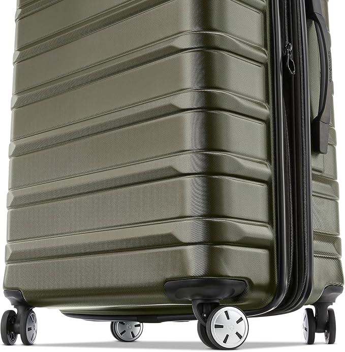 Samsonite Omni 2-2pc Hardside Luggage Set (21/28) - Carry-On & Large Checked - Spinner Wheels - Scratch Resistant Hardshell - Airline-Approved - Lightweight Expandable Polycarbonate - Vita Olive