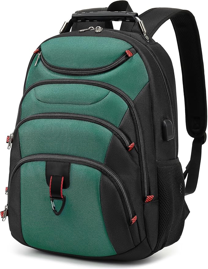 Boavan Laptop Backpack for men, 15.6 inch Laptop Bag with USB Port, Waterproof Travel Work Backpack Purse, Anti-Theft Teacher Nurse Doctor Casual Bookbags Office Business backpack，Deep Juniper Black