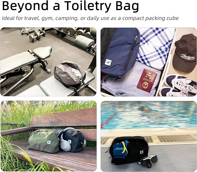 Travel Toiletry Bag 8L for Women, Large Packing Cube with Waterproof TPU Wet/Dry Compartment (02 Valkyrie Red)