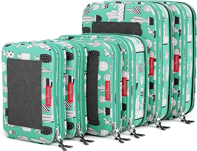 Compression Packing Cubes for Travel Organizers with Double Zipper, LeanTravel