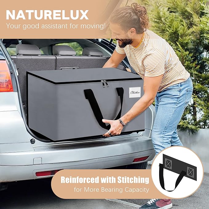 Heavy Duty Moving Bags - Extra Large Packing Bags and Storage Totes, Collapsible and Foldable Option for Moving and Storage, Multicolored, 125 L - 12 Pack