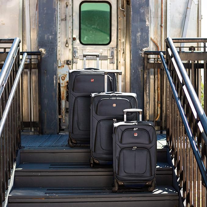 SwissGear Sion Softside Expandable Luggage, Dark Grey, Carry-On 21-Inch