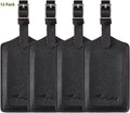Travelambo Luggage Tags for Suitcases PU Leather Travel Tags Bag Tags Privacy Protection Travel Essentials