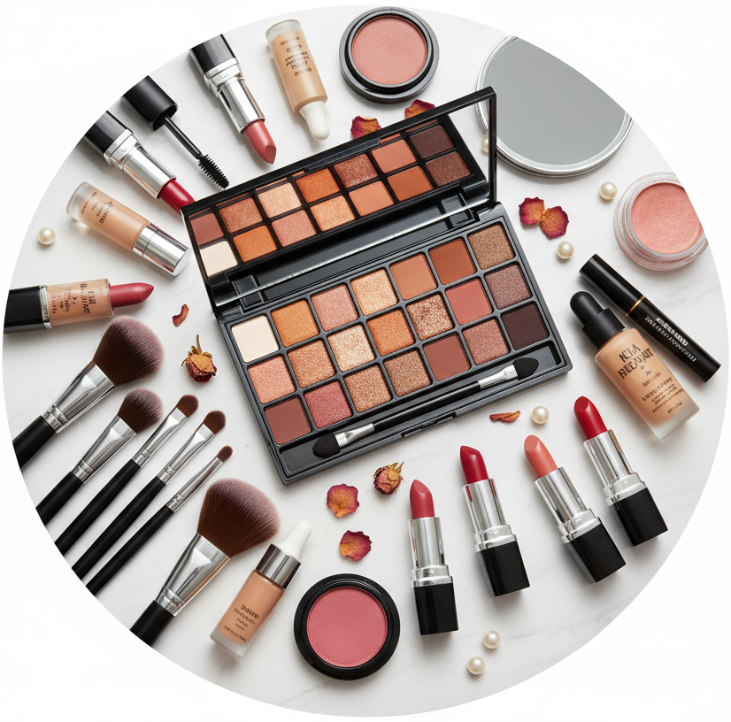 circle photo of makeup, make it a real photo